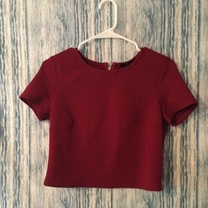 F21 Quilted Red Crop Top